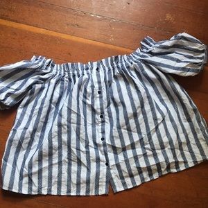 Striped flowy crop top